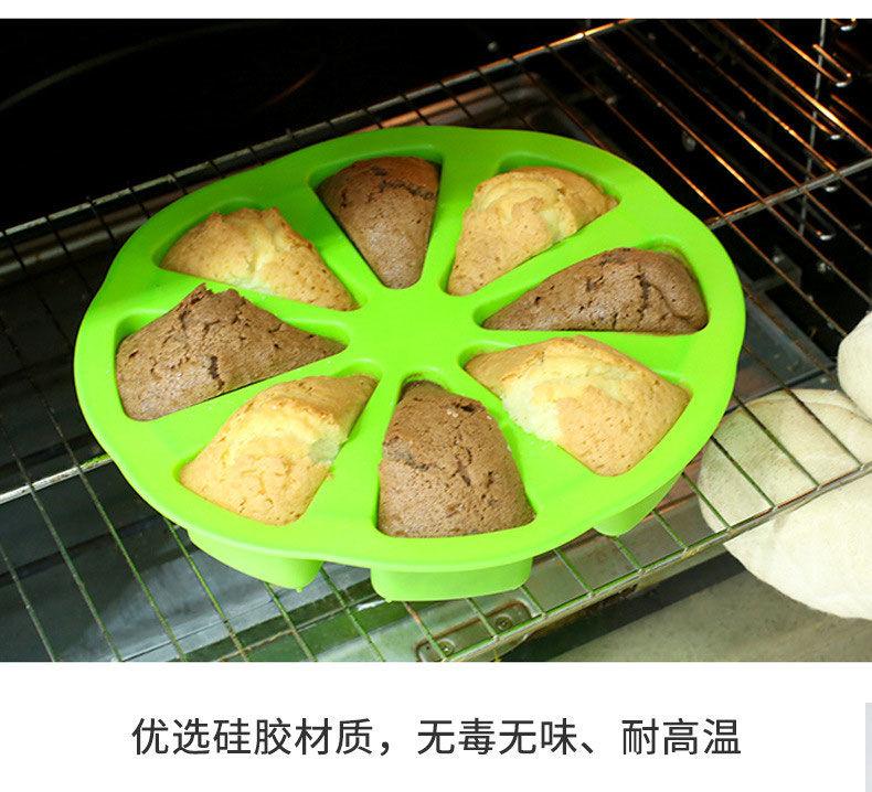 DIY Cake Maker Bakvorm Siliconen Taartvorm 8-Gats Sinaasappelvormige Pizzapan