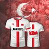 Summer New Turkey Football T-shirt Youth Outdoor Breathable Quick-dry Soccer Jersey Turkish Flag Printed Men's Short-sleeved Tee