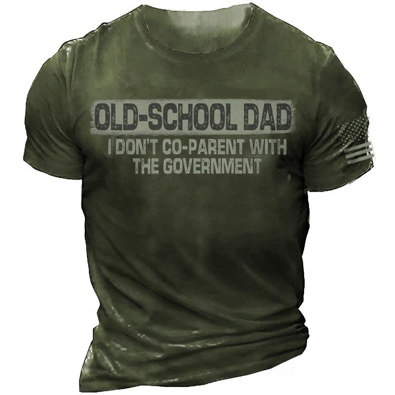 Alphabet 3D Printed Short Sleeved T-shirt Summer Breathable Polyester Simple Round Neck Top