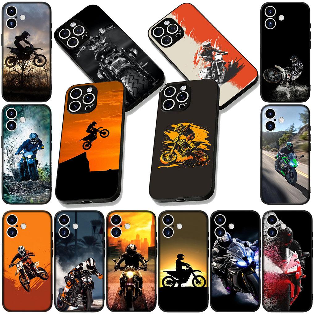 Weiche Hülle für Apple iPhone 17 16 14 15 Pro Max Plus 15+ 16E XR ProMax Air 16+ Handyhülle Motorrad Sport Moto Cross