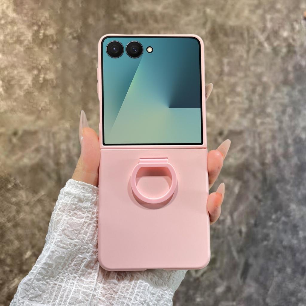 Matte Farbe Fingerringhalter Hülle Für Samsung Galaxy Z Flip 7 6 5 Schutz PC Hartschale Galaxy Z Flip 7 FE 7FE Rückseite