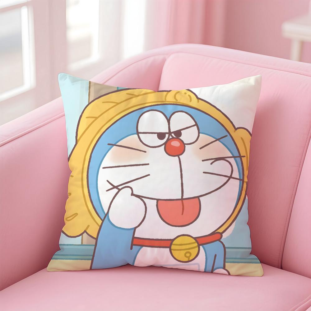 Cartoon D-Doraemona Cushion Cover Comfortable Reversible Pillow Cover Ideal For Car Sofa Bedroom & Beyond