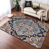 Bohemia Style Area Rug Non-slip Floor Mat for Living Room Bedroom Ethnic Floral Pattern Carpet for Bedroom Bathroom Floor Mat