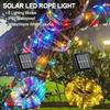 7m/12m/22m Solar Rope Lights Outdoor Fairy String Lights 8 Modes Decorative Lighting Trail Patio Pool Garden Party Christmas Decoration
