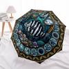 Marine Life Glass Pattern Umbrella, Portable and Foldable Design, 8 Ribs, a Casual Accessory for Halloween, Christmas, and Birthday Gifts.