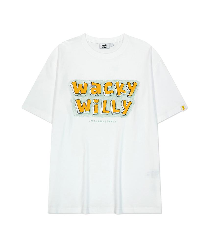 WACKY WILLY Lettering Short Sleeve T-Shirt White