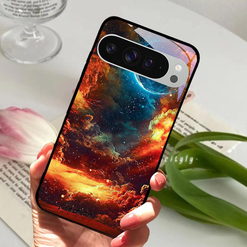 For Google Pixel 9 Pro XL Case Pixel9 Cute Animal Tempered Glass Phone Cover For GOOGLE PIXEL 9A Glass Protective Fundas Cases