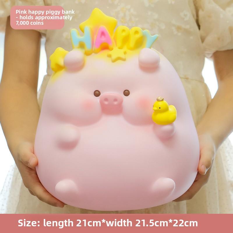 Cartoon Baby Pig Savings Jar with Rubberized Anti-drop Coating, Cute Pig Boi Piggy Bank, for Children's Festival