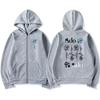 Ado Graphic Zipper Hoodies Autumn Winter Men Women Casual Fashion Harajuku Y2K Fleece Long Sleeve Zip-Up Hoodies Sweatshirt