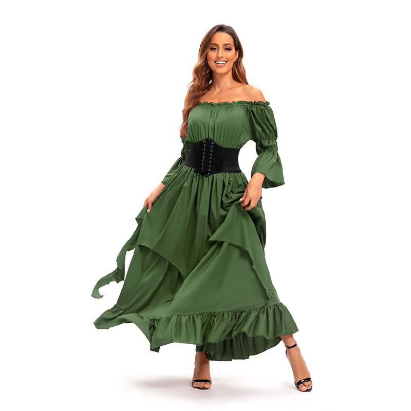 Ladies Colored Dress Medieval Costume Halloween Party Dance Performance Gift