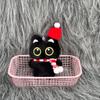 1Pc Cartoon Christmas Plush Black Cat Keychain Backpack Hanging Decoration Kawaii Soft Stuffed Doll Toy Bag Pendant Couples Gift