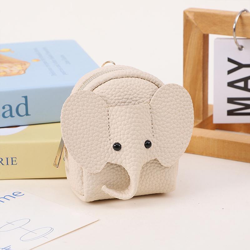 PU Leer Babyolifant Portemonneetje Dames Tas Hanger Creatieve Kaarthouder Opbergruimte Lippenstift Envelop Portemonnee met Rits