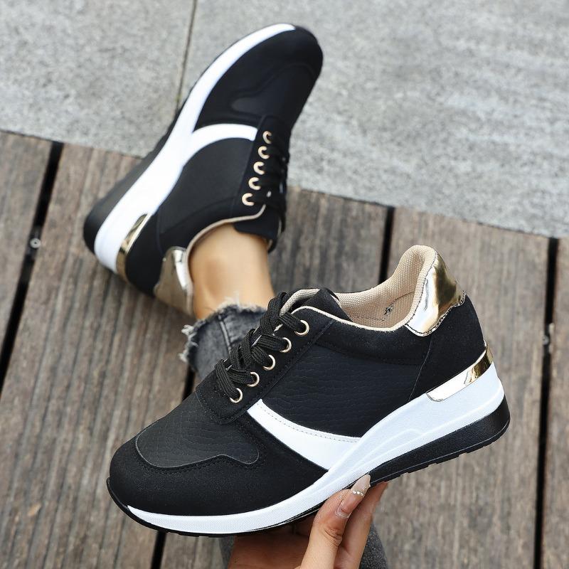 Spring New Style Casual Oversized Lace-up Sports Shoes for Women, Thick-soled and Platform Heels, Women's Shoes