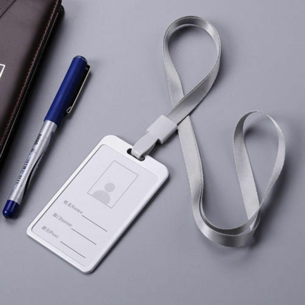 Company Business Certificate Identity Metal Case Pass Tag ID Card Holder with Lanyard Work Badge