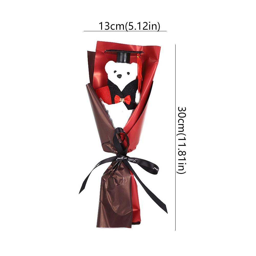 Chic Bear Plush Bouquet Cartoon Graduation Gift Creative Doctoral Bear Toy  Graduation Season