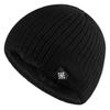 Snowflake Striped Knitted Beanie Hat, Double Layer Fleece Lined Winter Hat, Thick Warm Brimless Cap for Men and Women
