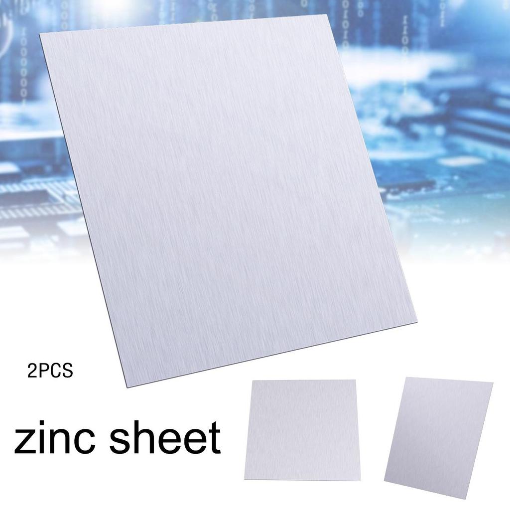 Kell 2pc 100*100*0.5mm High Purity Pure Zinc Zn Sheet Plate Metal Foil For Science