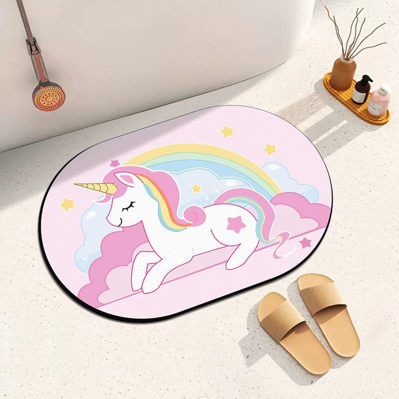Bathroom Mat Household Toilet Soft Diatom Mud Absorbent Quick Dry Mat Toilet Door Non-slip Anti-fall Ground