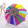 1pc Colorful Wheel Automatic Folding Umbrella - Portable Collapsible Design, 8-Rib Iron Frame, Durable Fabric yy251125193