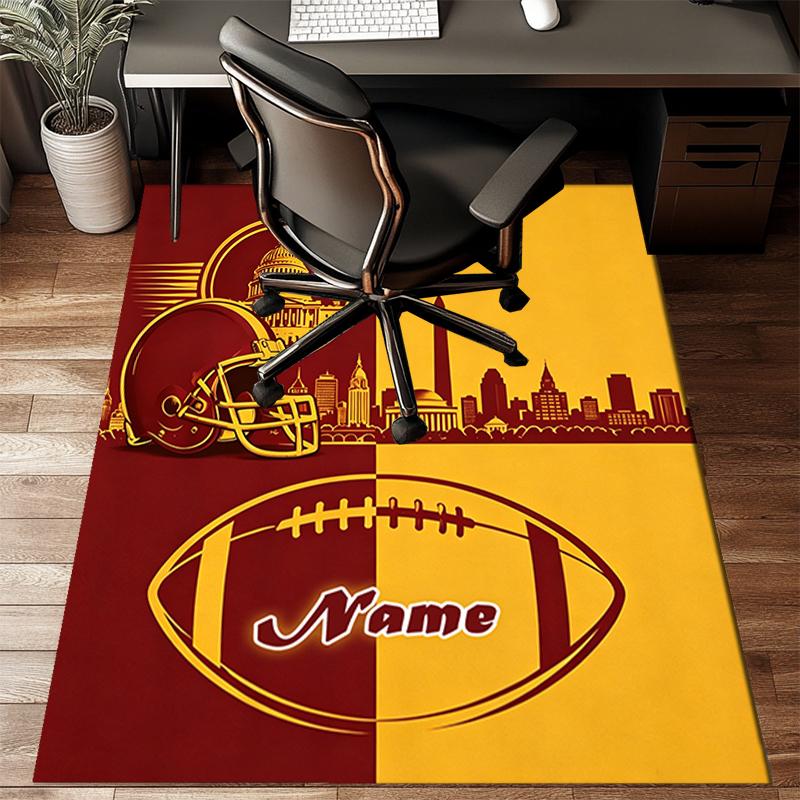 1PC Custom Name Football Art Washington D.c. Theme Floor Mat Ideal for Living Room, Game Rooms, Office, Bedroom,Floor Mat Playful Design233