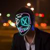 Halloween Mask Flashing Cosplay LED Vendetta Mask Anonymous Mask Halloween Christmas Party Gift for Adult Kids Film Cosplay Mask