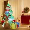 Árvore inflável de Natal de 7,7 pés com Papai Noel, luzes LED, adequada para interior e exterior de jardim, decoração de quintal de Natal
