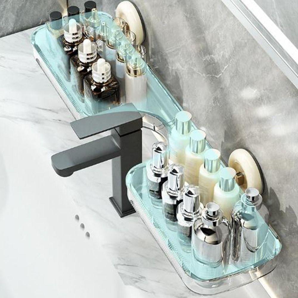 Odnímatelná polička s přísavkou na baterii Multifunkční úložný stojan na toaletní potřeby Pro koupelnu kuchyň