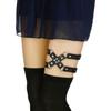 Verstellbarer Bein-Strumpfhaltergürtel, Elastische Punk-Kreuz-Oberschenkelstrumpfhalter für Damen, 1 Paar