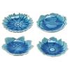 Seisakusho Small Set of X Asagi Seto Microwave and Dishwasher Made In Product Number 288545 "Katachi" Plates, 4, Approx. 7.7 7.5cm, Blue, Ware,