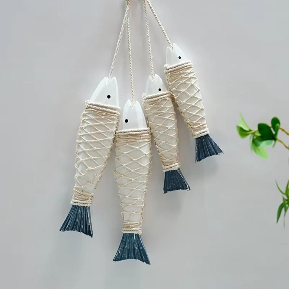 

Retro Mediterranean Wooden Fish American Carving Fish Wall Decoration Living Room Style 2