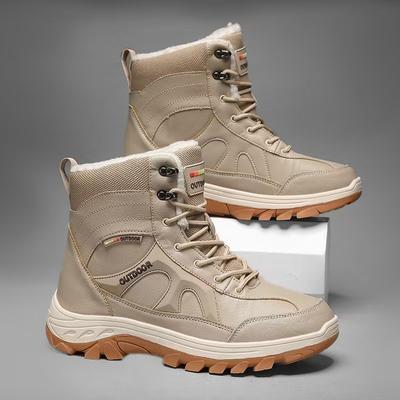 Stivali da neve invernali da donna spessi antiscivolo scarpe di cotone isolamento in peluche stivaletti da trekking da uomo