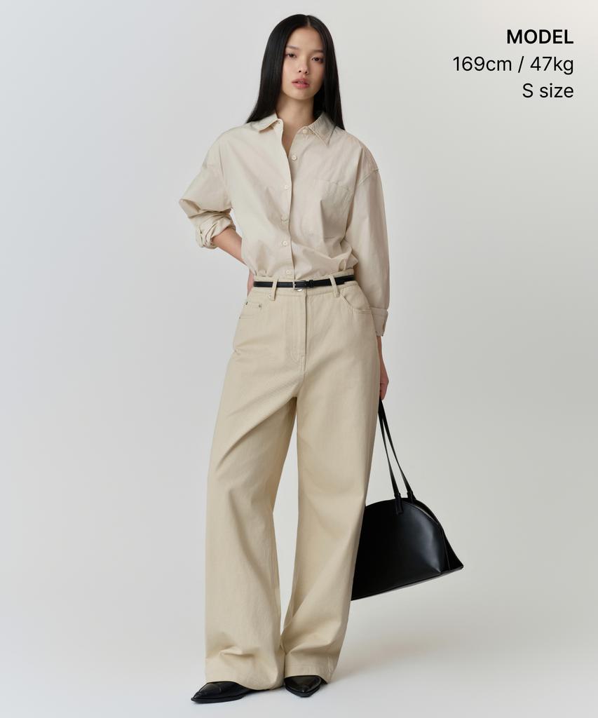 MUSINSA STANDARD WOMAN Women'S Cotton Extra Wide Pants [Light Beige]