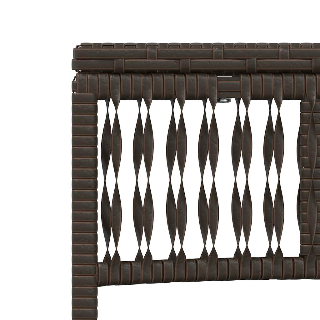 2 Piece Sun Lounger Set with Table Brown Poly Rattan