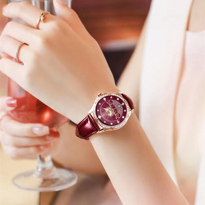 POEDAGAR Nové luxusní dámské hodinky TOP značky s krabičkou Vodotěsné dámské křemenné hodinky se světelným kalendářem