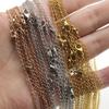 5Pcs/lot Pvd Plated Stainless Steel Link Chains Necklaces Cuban Cross Chains Accessories for DIY Jewelry Making Bulk Wholesale