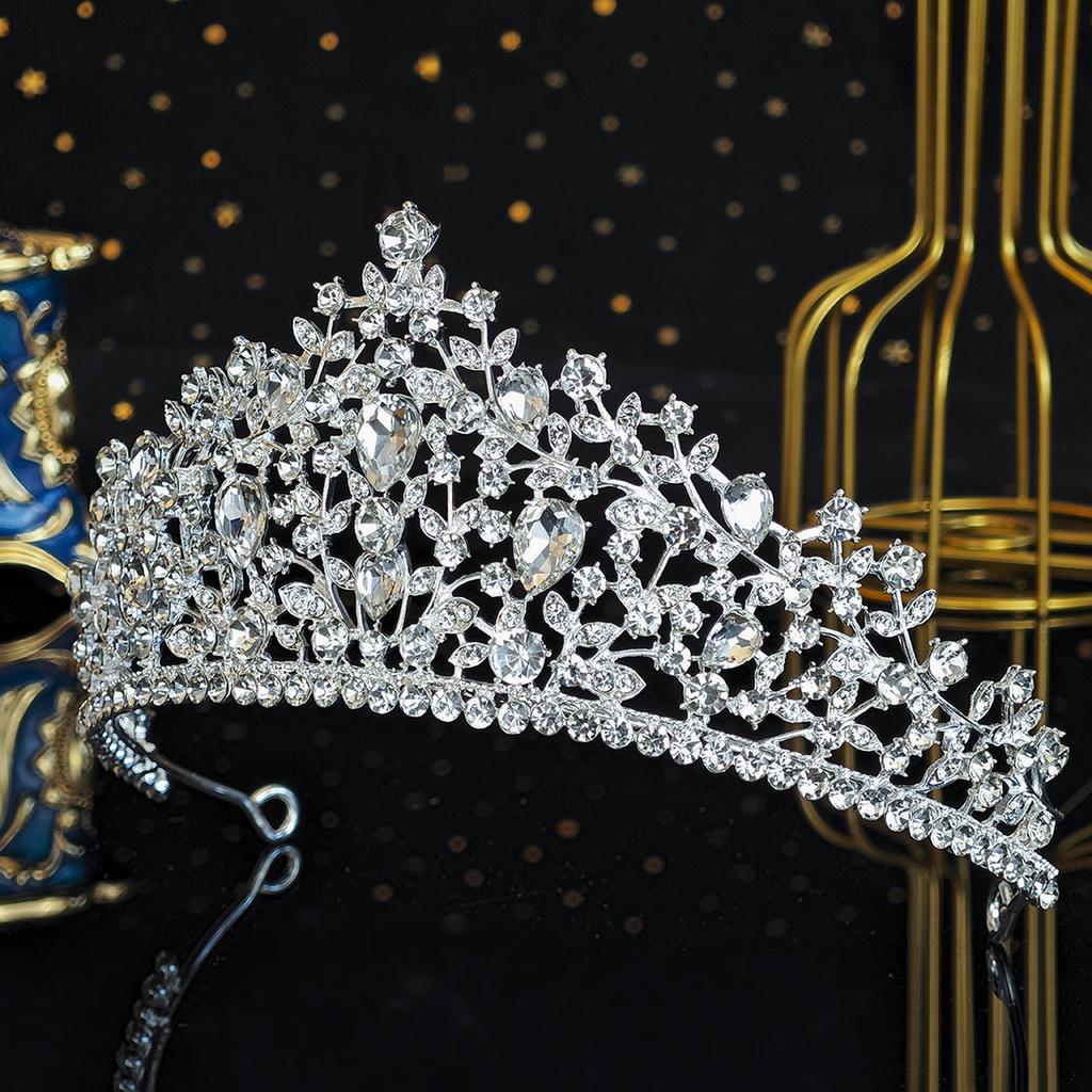 Full Diamond Crystal Princess Crown Luxury Queen's Crown Headdress Hair Accessories Birthday Party Girl Headpieces