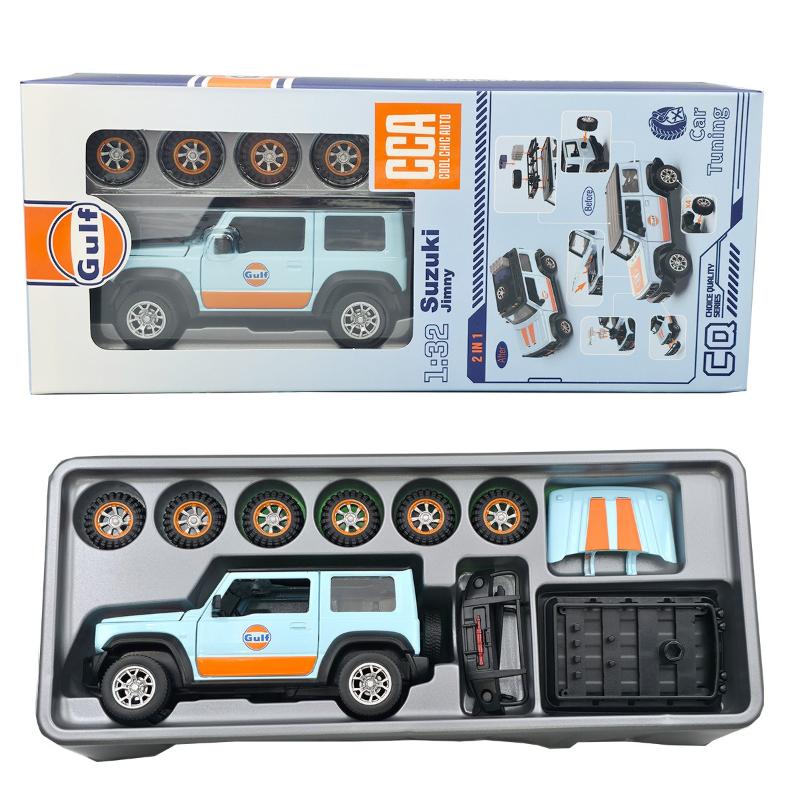 1/32 Suzuki Jimny Modified Car Model Die-Cast Gulf Co-branded Off-Road Vehicle Toys Children Boy Gift Collection Miniature