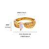 Zircon Waterdrop Rings For Women Gold Color Metal Geometric Adjustable Ring Wedding Christmas Jewelry Gift