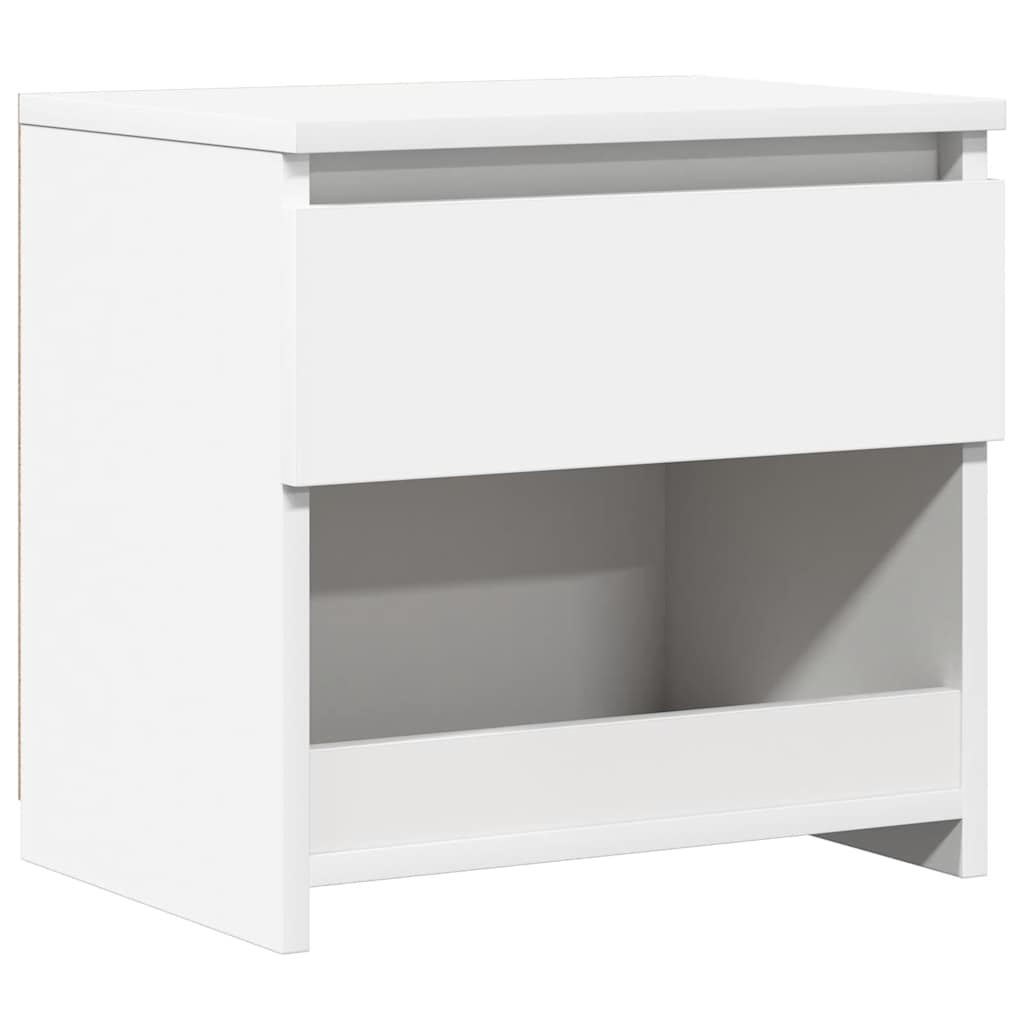 Nightstand White 40x30x39 Cm Engineered Wood