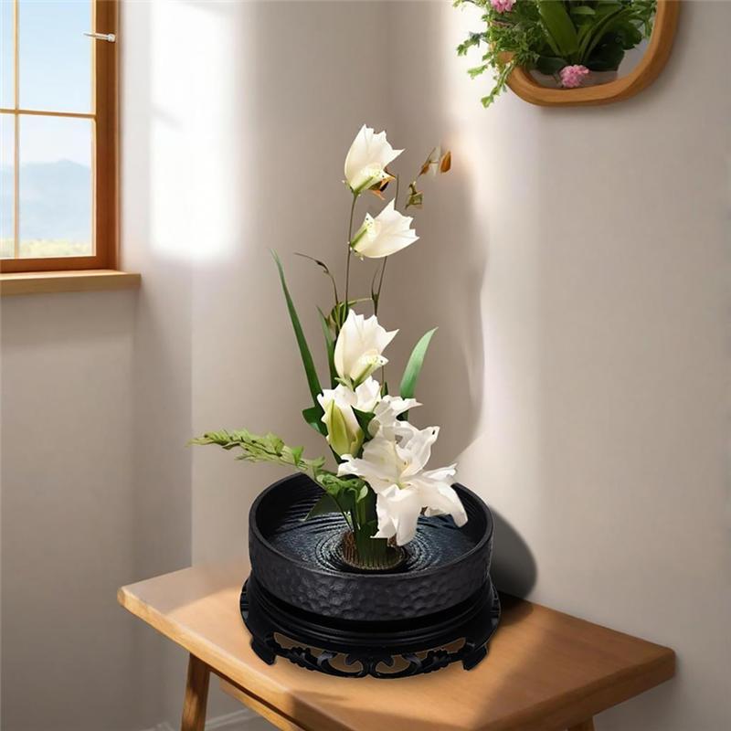 

Fresh Ikebana Kit With 2.1-Inch Flower Frog, Flower Pot,Needle Straightening Tool Flower Pot Base, And Cleaning Hollow
