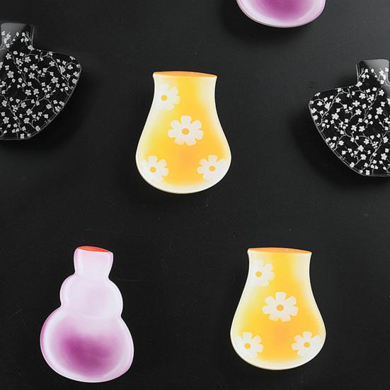 Mini Acrylic Vase Refrigerator Magnet 3D Plants Flower Holder Miniature Vase Fridge Magnet Home Office Kitchen
