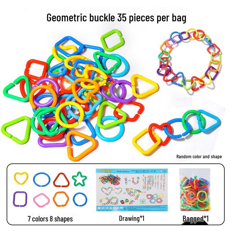 

Геометрическое кольцо-пряжка, цепочка, ожерелье-конструктор для детей - Образовательное и развивающее