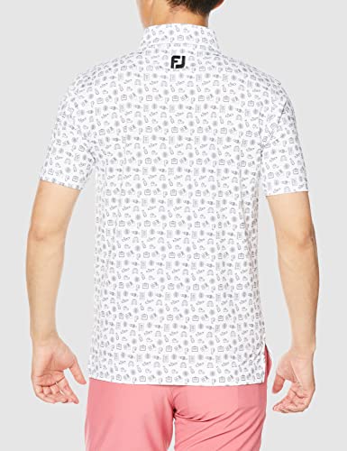 FootJoy Modern Classic Travel Print Short Sleeve Shirt, White, Men's XXL, 80434-XXL