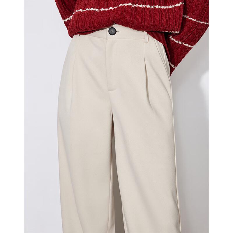 PUMI Women's Autumn/Winter Wool Blend Straight-Leg Casual Pants