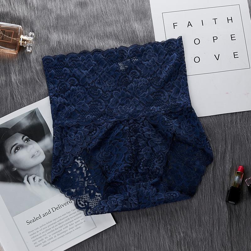 Women's High Waist Lace Panties Sexy Hollow Breathable Boxer Briefs Large Size Hip Lifting Underwear