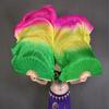 1 Pcs 150cm Length Belly Dance Fan Gradient Color Real Silk Bamboo Fans Practice Dance Silky Veil Stage Performance Props