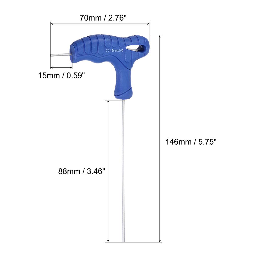 4pcs Hex Key T-Handle Dual End Wrench 1.5/2/2.5/3/4/5/8mm Metric CR-V Steel Flat End Spanner Automotive Household Maintenance