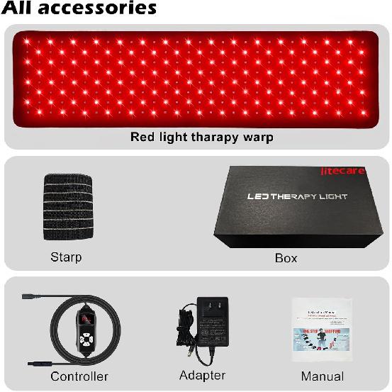 Red Light Therapy for Body,Relieve Body Pain and Muscle Fatigue,Retractable Red Light Therapy Belt, Portable Infrared Light Therapy Device At Home