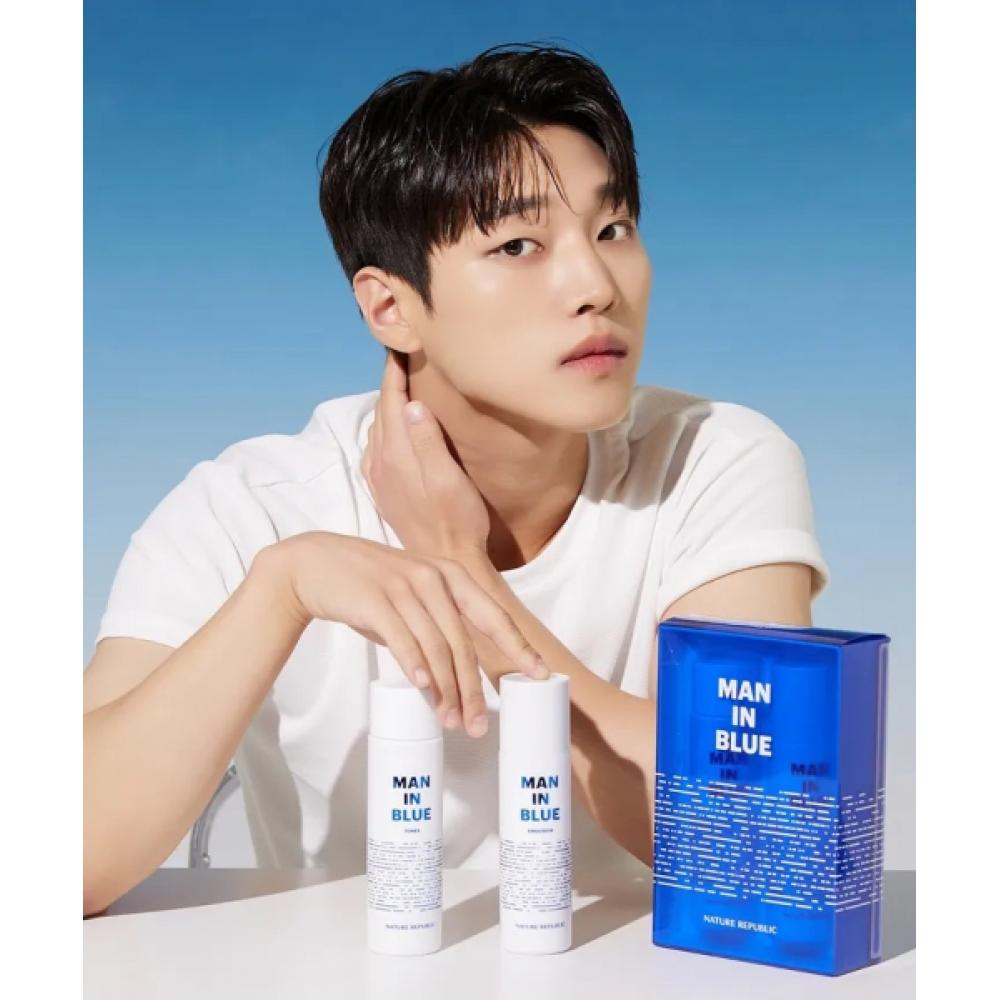 Nature Republic Men In Blue skIncare Set Of 2  150ml Toner+130ml Emulsion MAN IN BLUE SKINCARE 2 PIECE SET