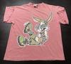 Vintage 1994 Looney Tunes Bugs Bunny 100% Cotton T-shirt Mens Tees Top, Pink, Size: Large